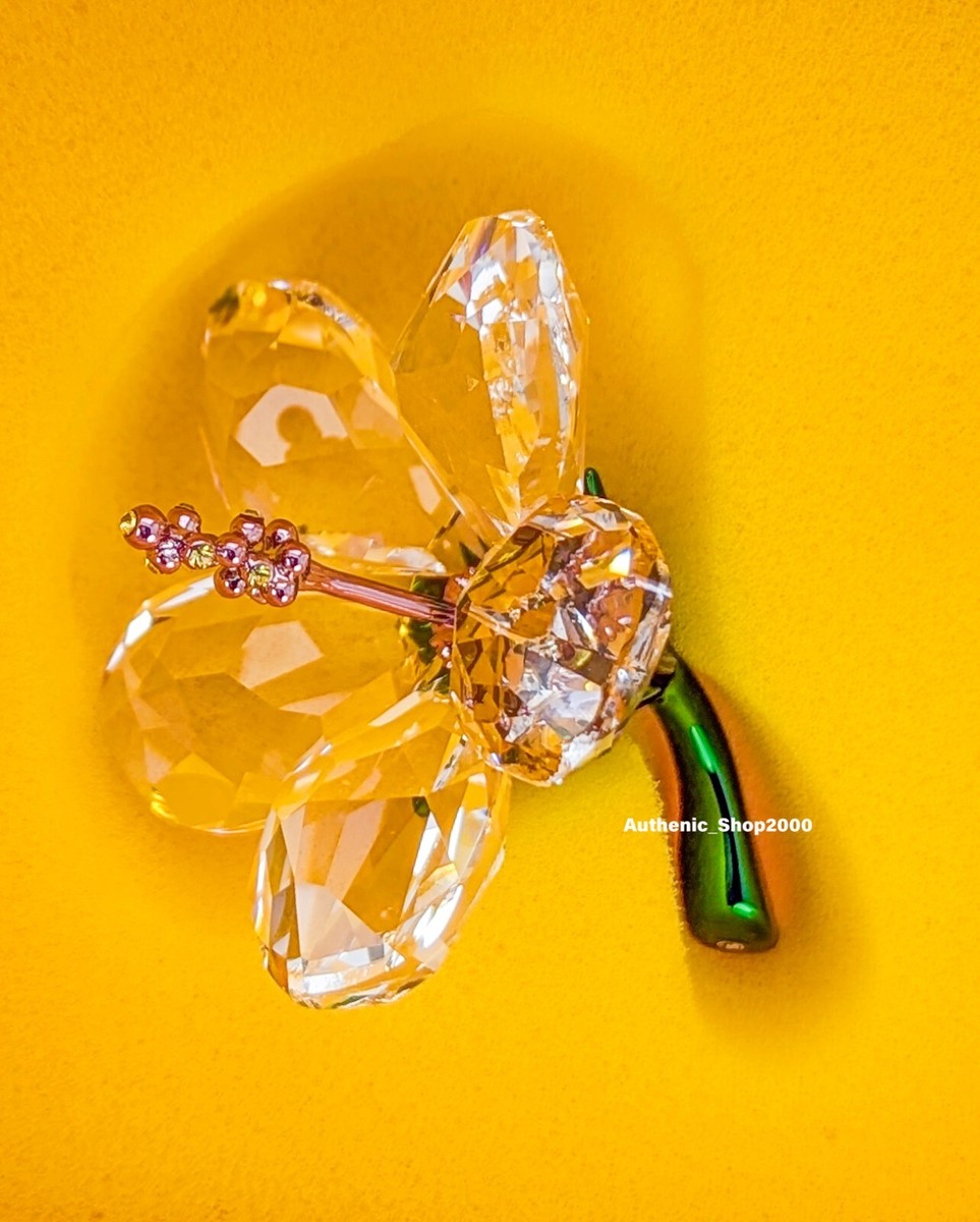 New 100% SWAROVSKI white Crystal Florere Hibiscus Deco Figurine