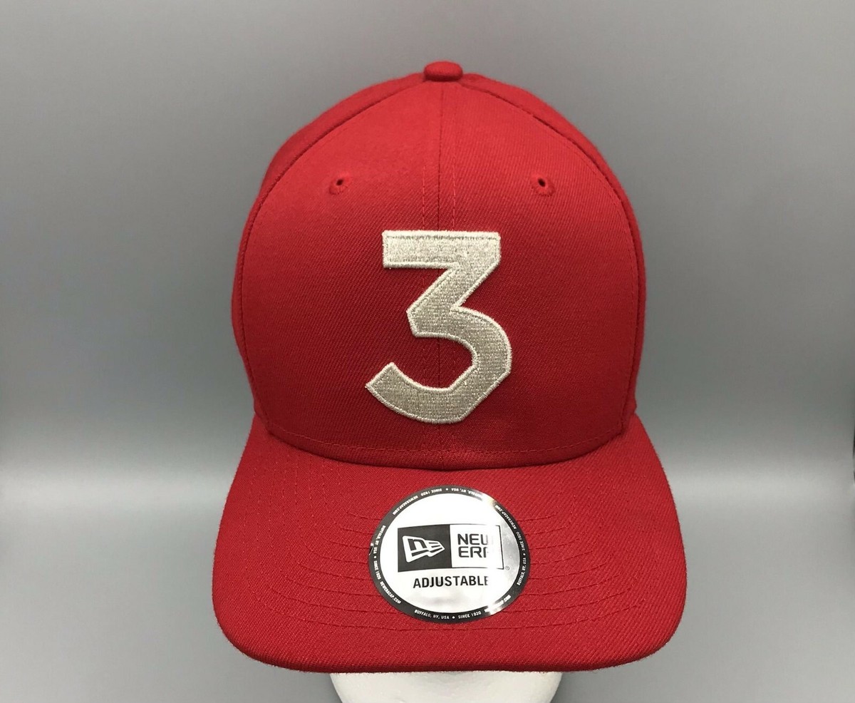 Chance The Rapper 3 New Era Cap Snapback Hat Red Silver - Pre