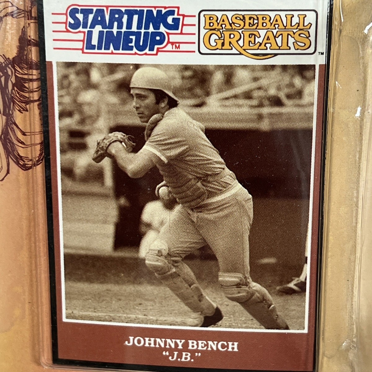Vintage 1989 Starting Lineup Baseball Greats Johnny Bench & Pete