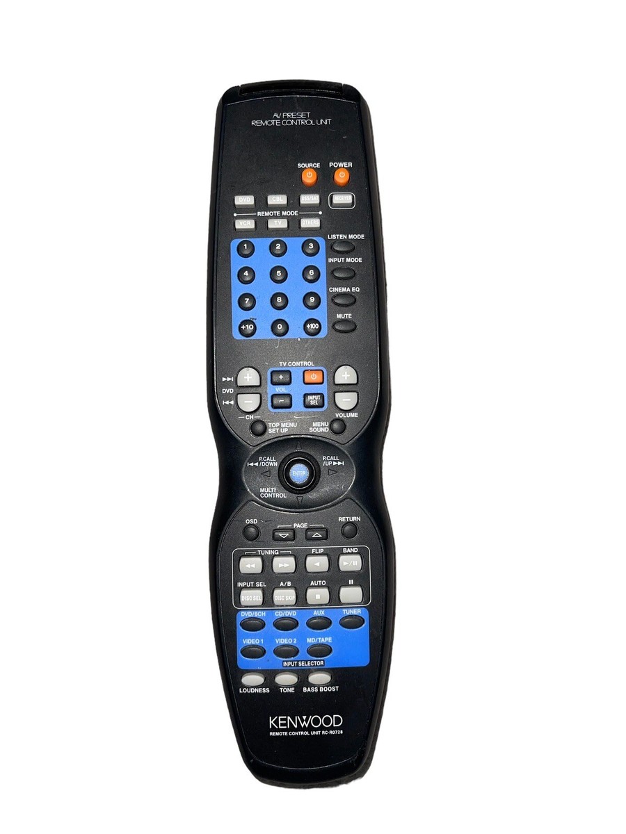 Kenwood Audio Receiver Remote Control RC-R0728 HTB405 505 HTB705DV