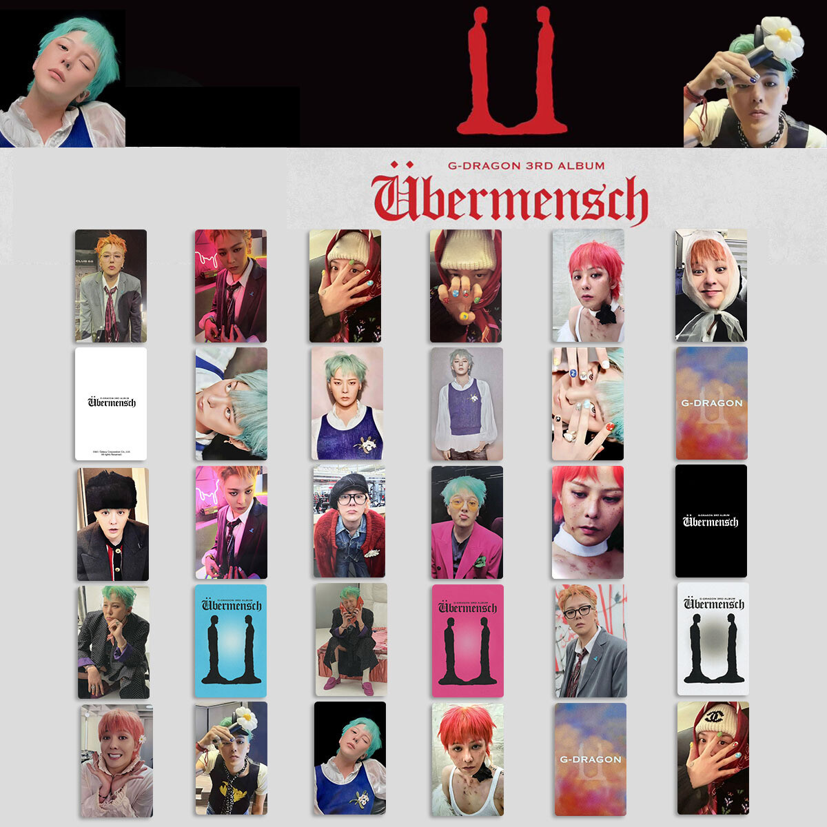 Kpop G-Dragon 3rd Album Ubermensch Self Made Photocard HD Lucky