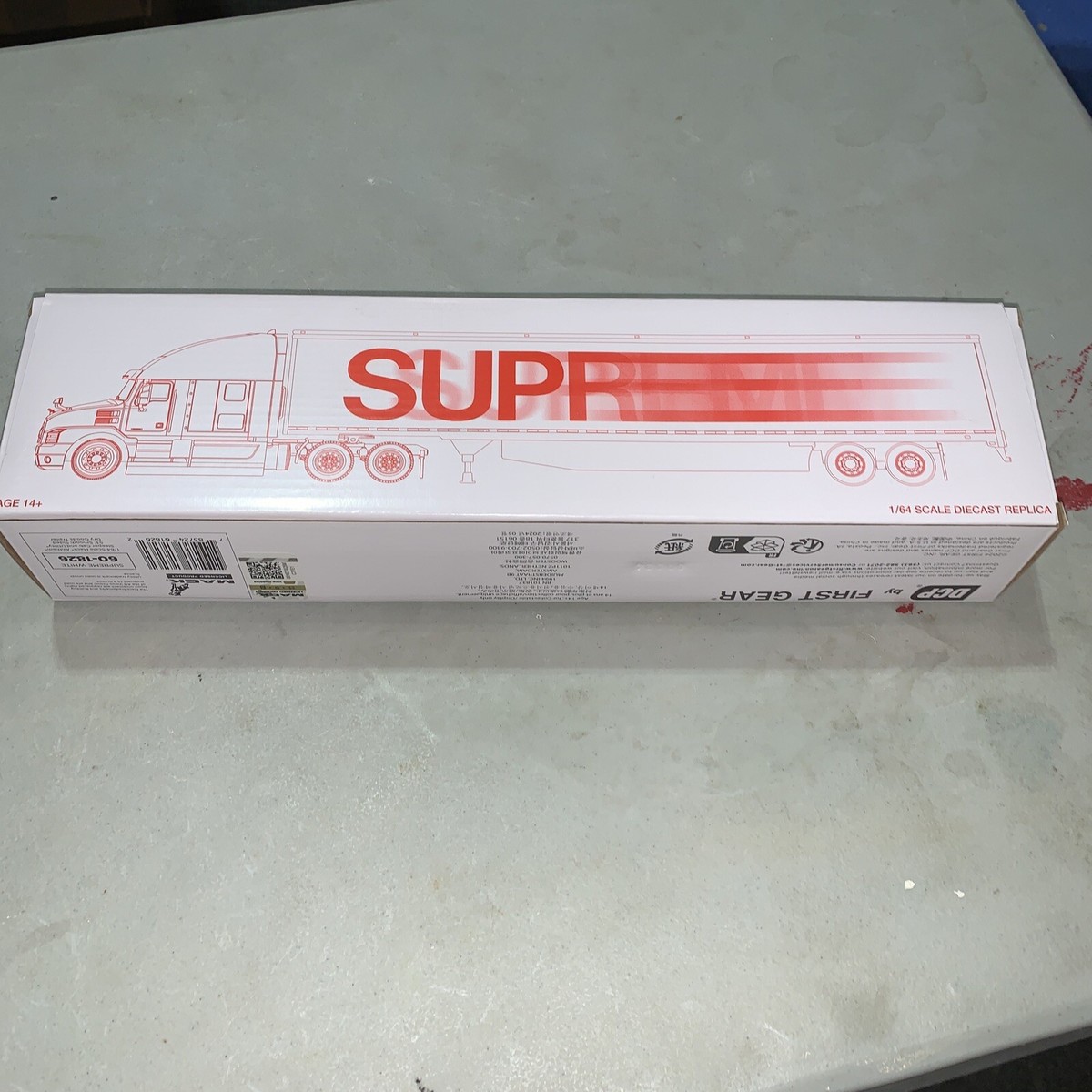 Supreme x FIRST GEAR® Semi Truck Metal - WHITE / RED New Unopened