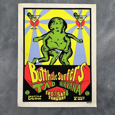 Nirvana Butthole Surfers Tad Poster Lee Bolton Signed Numbered