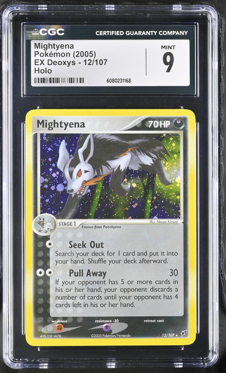 CGC 9 MINT Mightyena 2005 EX Deoxys 12/107 Holo Pokemon Card | eBay