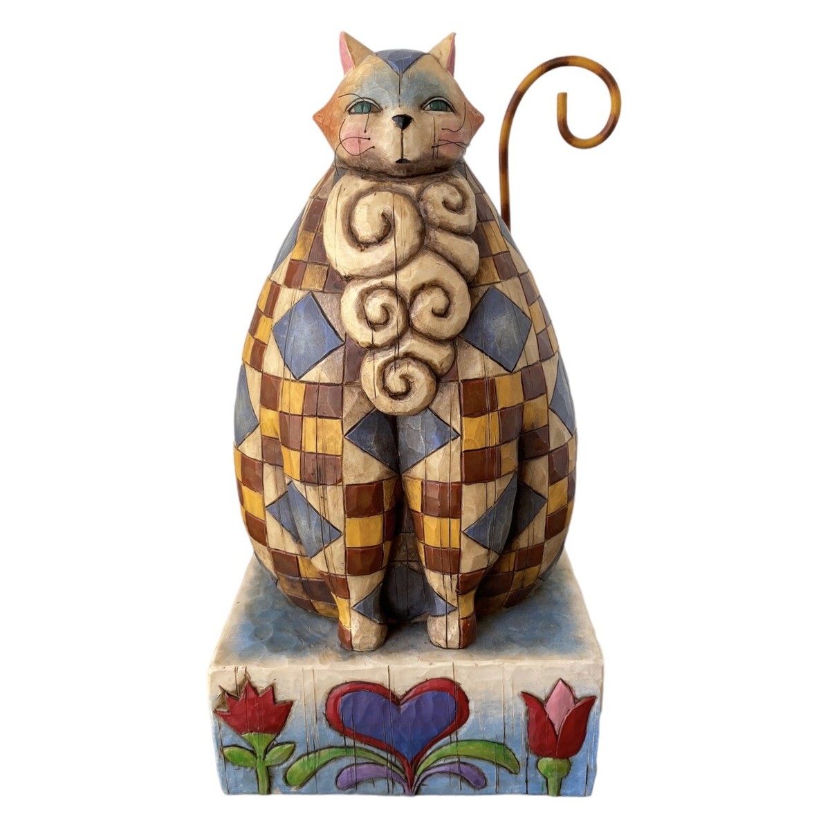 Heartwood Creek Jim Shore Large Cat Figurine Dated 2004 Retired