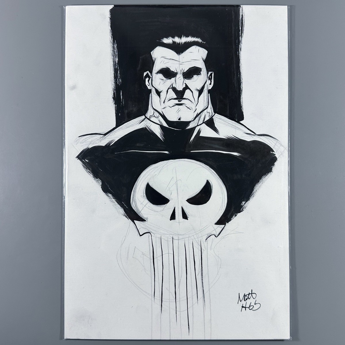 Punisher Original Art Commission Sketch by Matt Hebb approximately