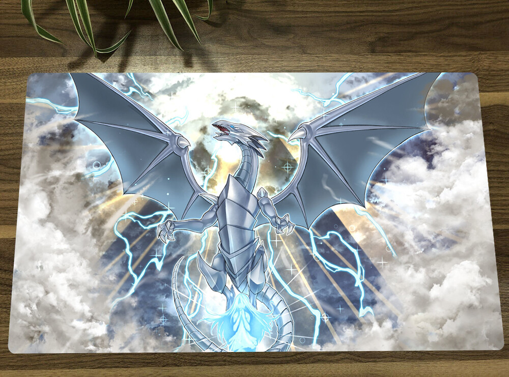 YGO Blue-Eyes White Dragon Playmat CCG TCG Trading Card Game Mat