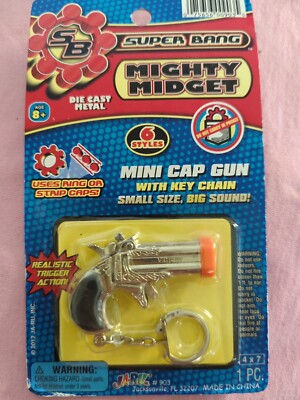 Super Bang Mighty Midget Mini Cap Gun Keychain Die Cast Metal