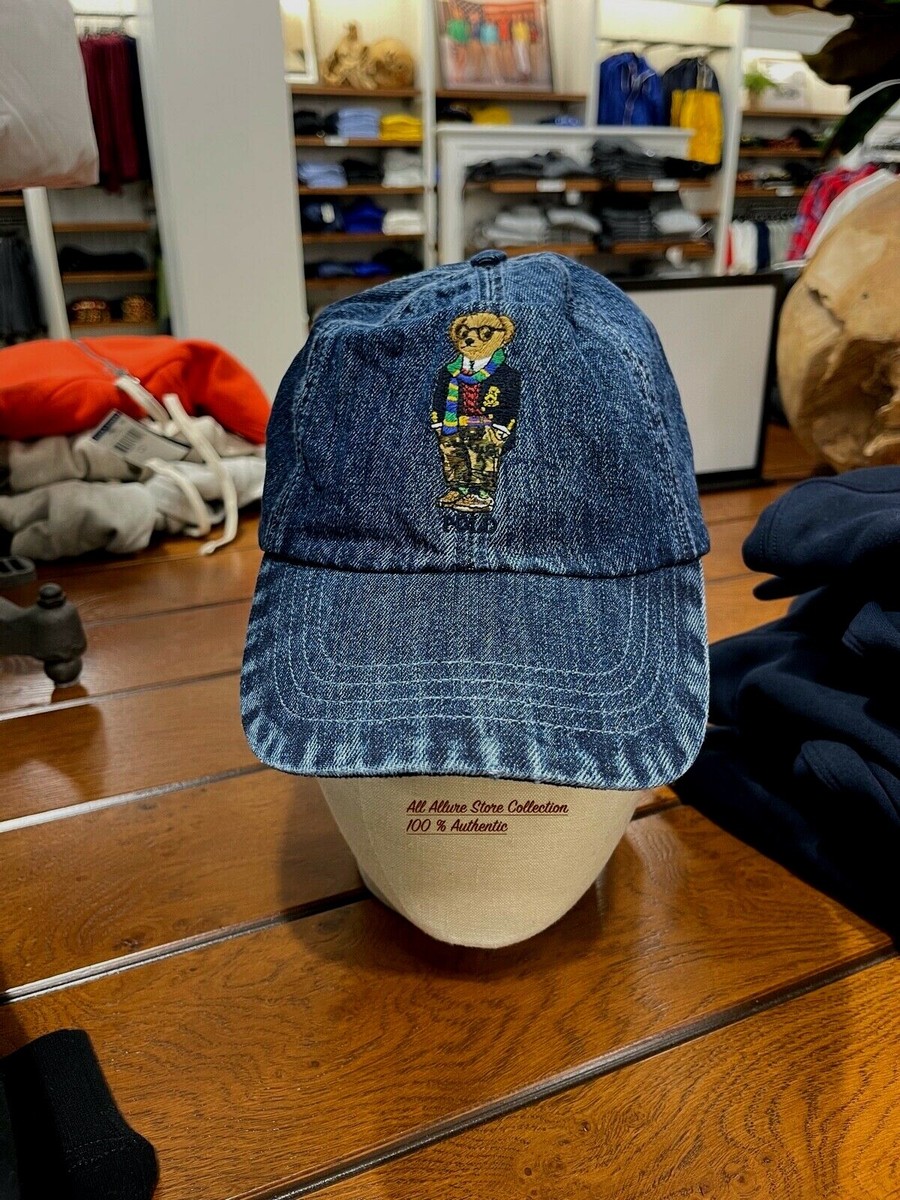 🐻Polo Ralph Lauren Polo Bear Mens Chino Adjustable Ball Cap Hat