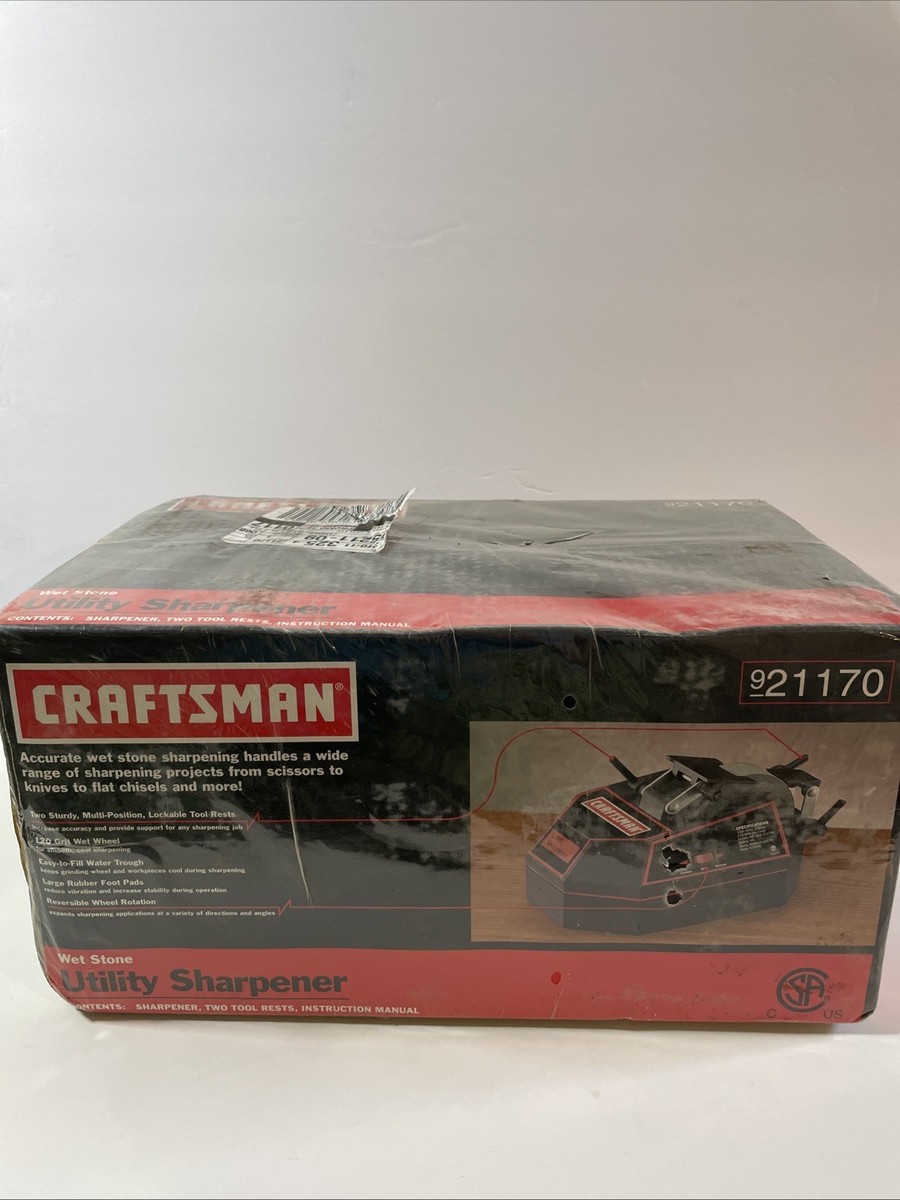 NEW NOS Craftsman 21170 Wet Stone Utility Sharpener 120 Grit Wheel