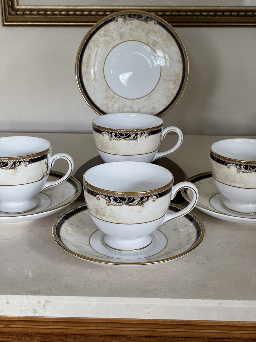 4 Wedgwood CORNUCOPIA Leigh Shape Cup & Saucer Set Of 4