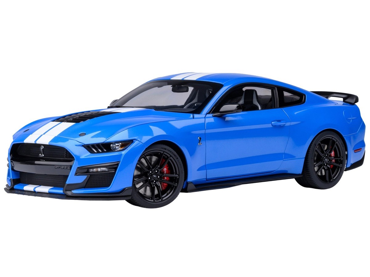 FORD MUSTANG SHELBY GT500 GRABBER BLUE 1/18 MODEL CAR BY AUTOART