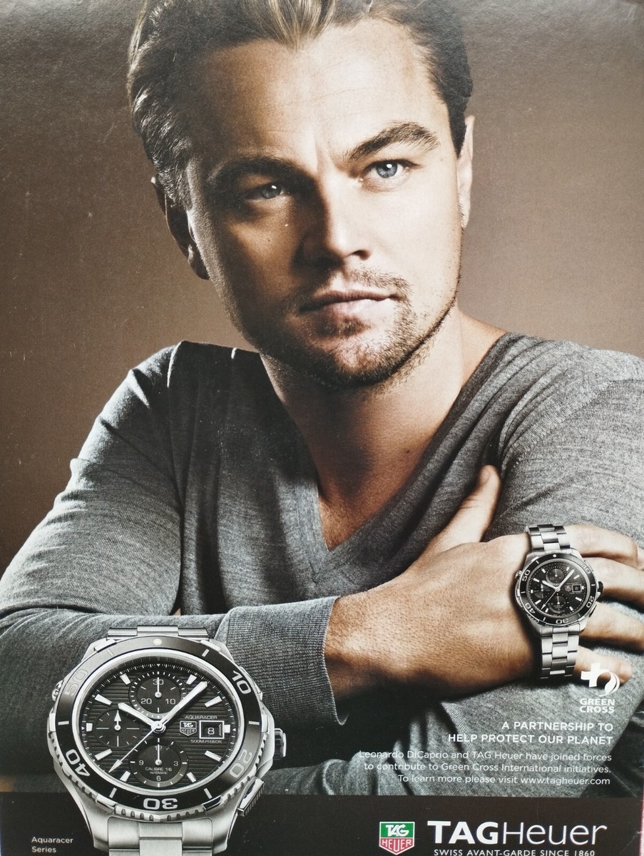 Tag Heuer 1960-70's vintage watches Print Ad !! LEONARDO DICAPRIO
