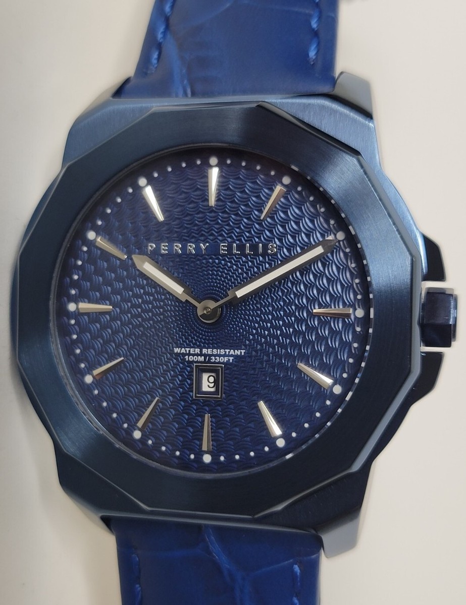 Perry Ellis Decagon Men's Watch Blue 46mm PEW08006-01 | eBay