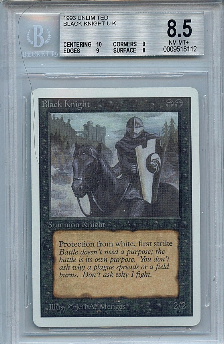 MTG Unlimited Black Knight BGS 8.5 NM/MT+ Card Magic 10 Centering