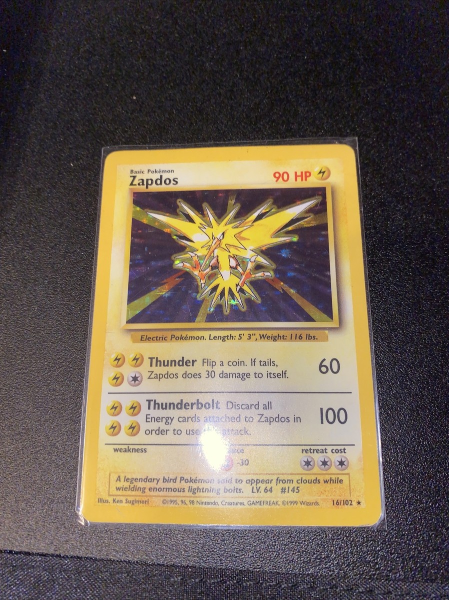 ZAPDOS 16/102 Holo Unlimited Pokemon Base Set Card Excellent | eBay