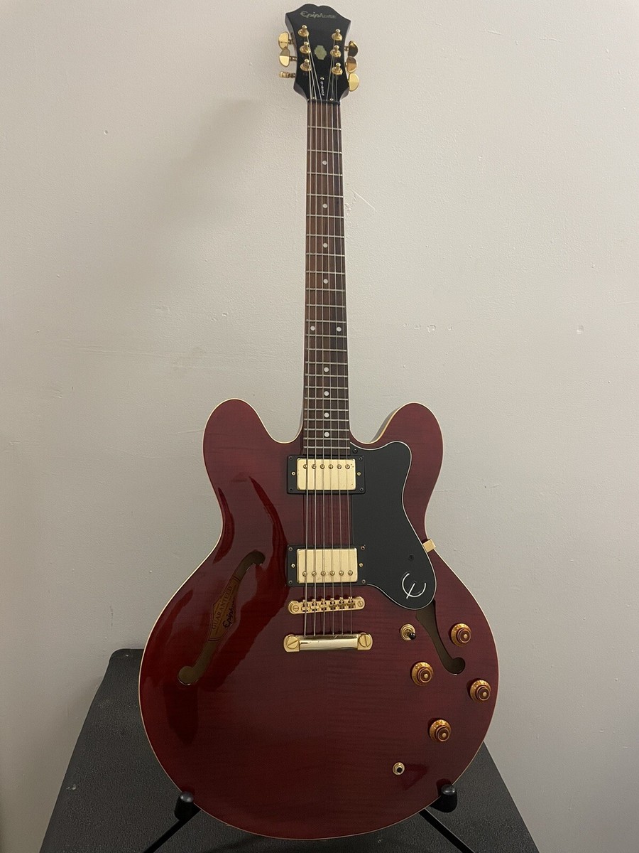 2004 Epiphone 335 DOT Deluxe Electric Guitar Flame Wine Red