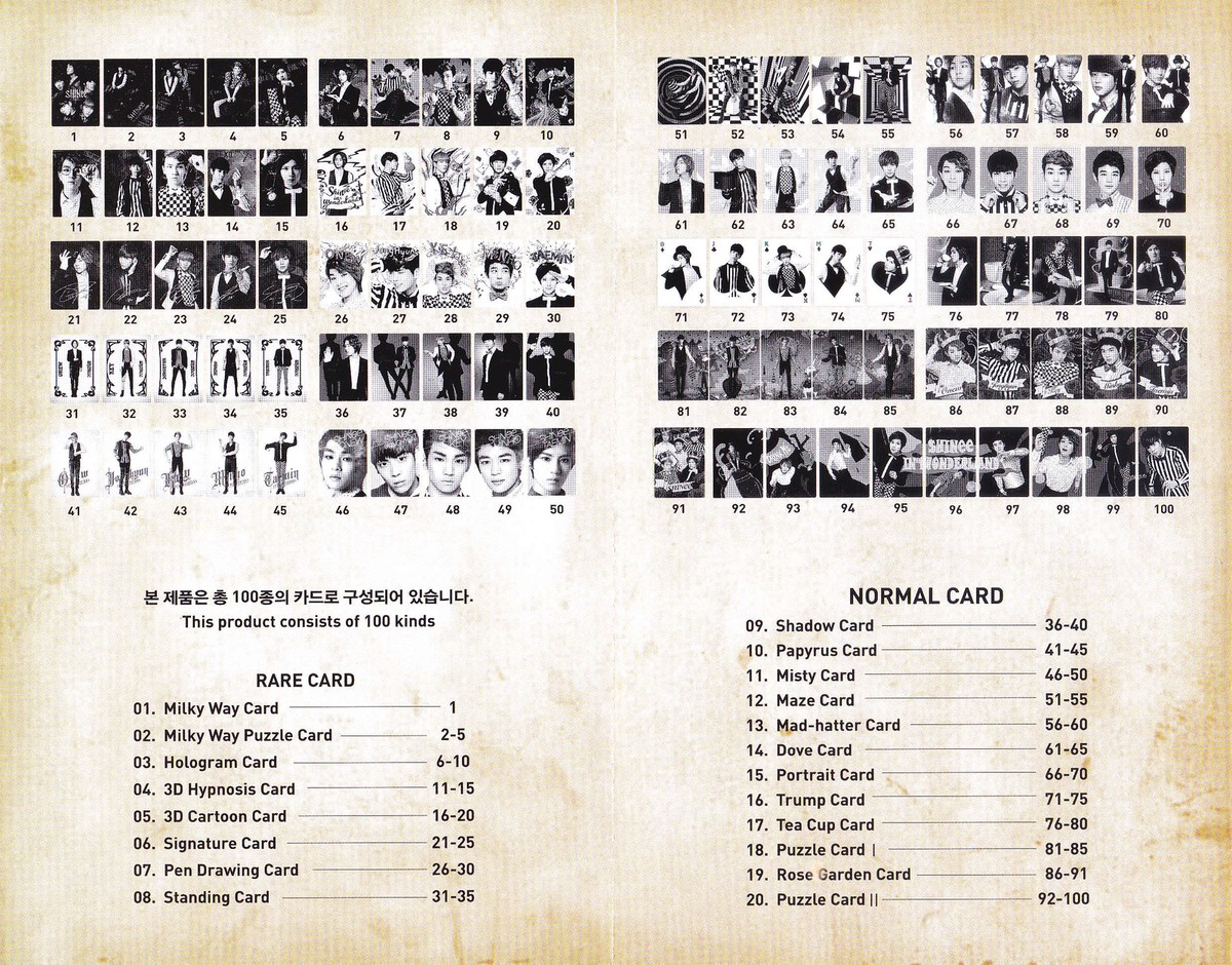 SHINee in Wonderland Star Collection Card 1 Pack 5 Cards New