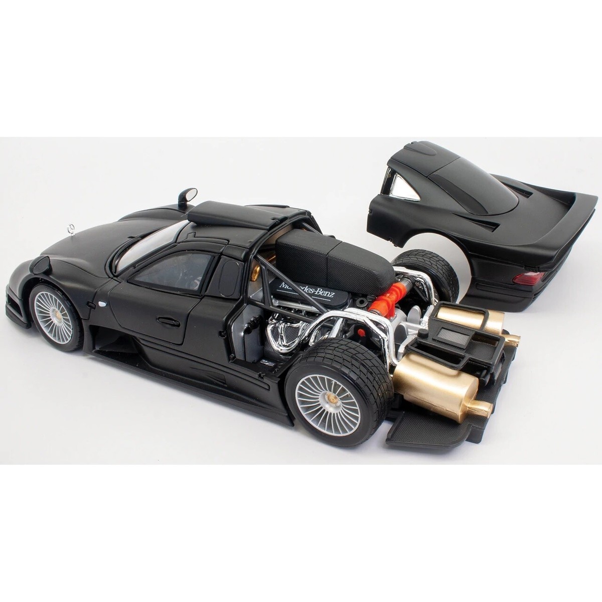 1998 MERCEDES BENZ CLK-GTR STREET VERSION MATTE BLACK 1:18 SCALE