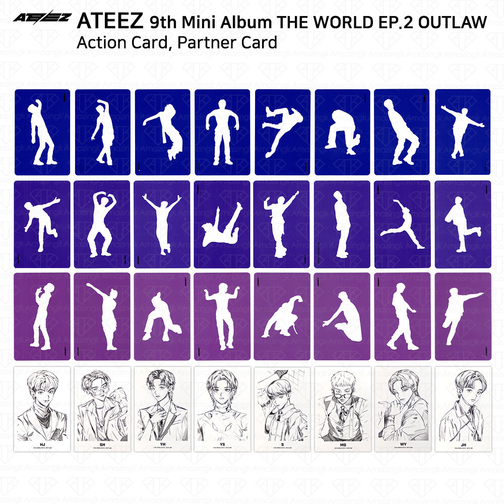 ATEEZ 9th Mini Album THE WORLD EP.2 OUTLAW Official Action Card