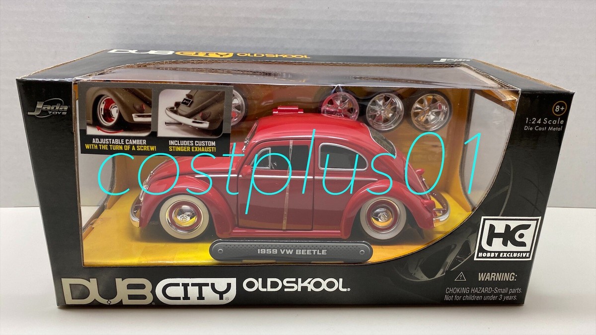 JADA DUB CITY 1959 VW BEETLE 1:24 RED HE EXTRA WHEELS VOLKSWAGEN