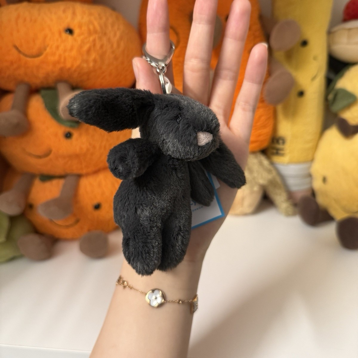 Jellycat Bashful Bunny Inky Bag Charm BNWT - Retired Rare Keychain