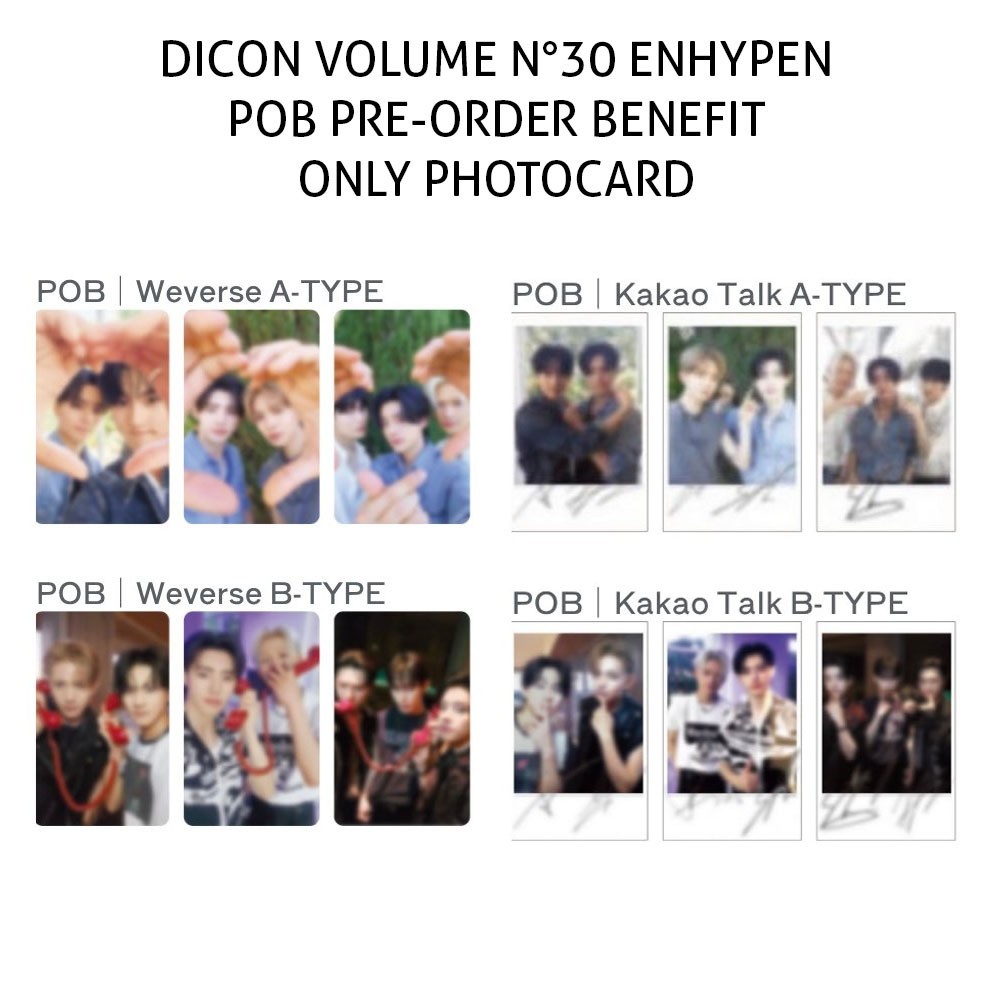 ENHYPEN x DICON pob benefit only PHOTOCARD VOLUME N°30 ENHYPEN VER