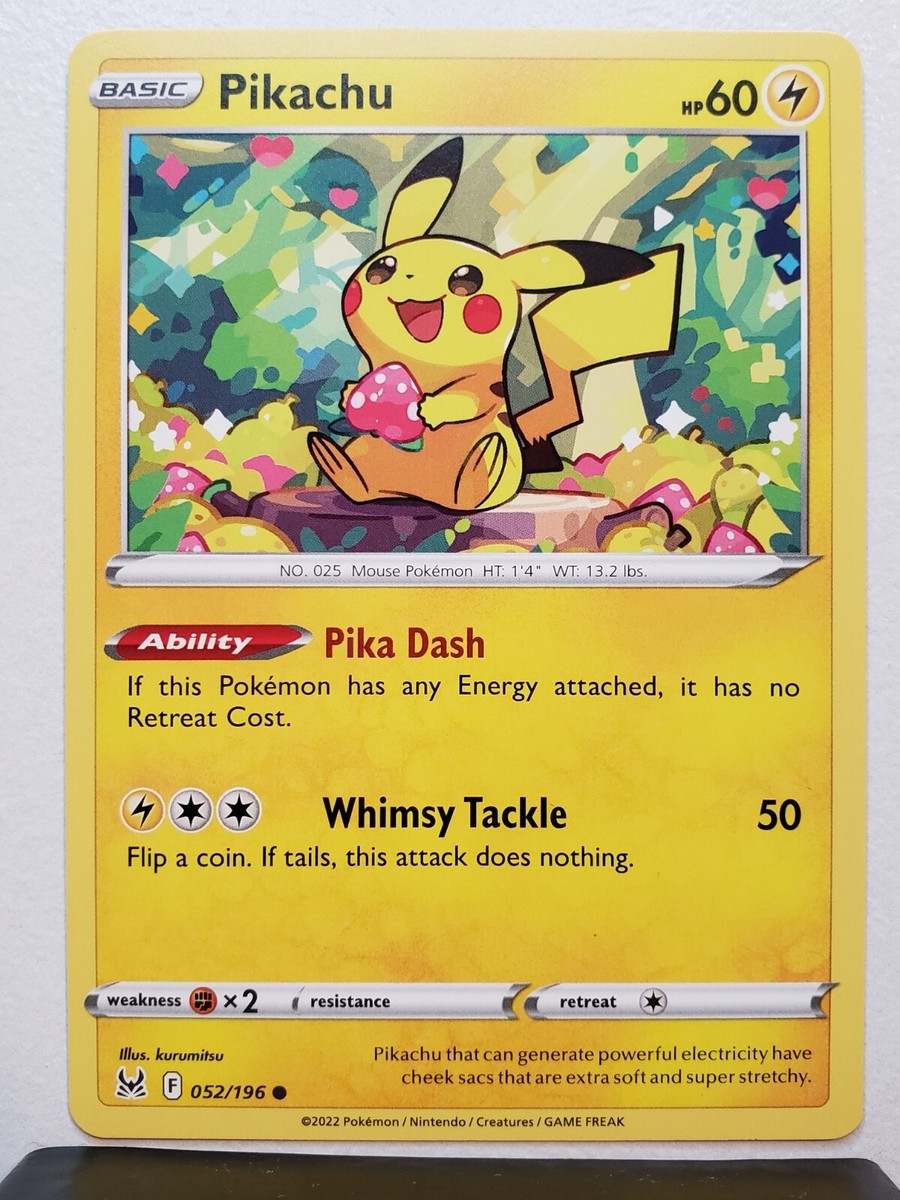 Pikachu 052/196 NM / M - Kurumitsu Art - Lost Origin Sword Shield