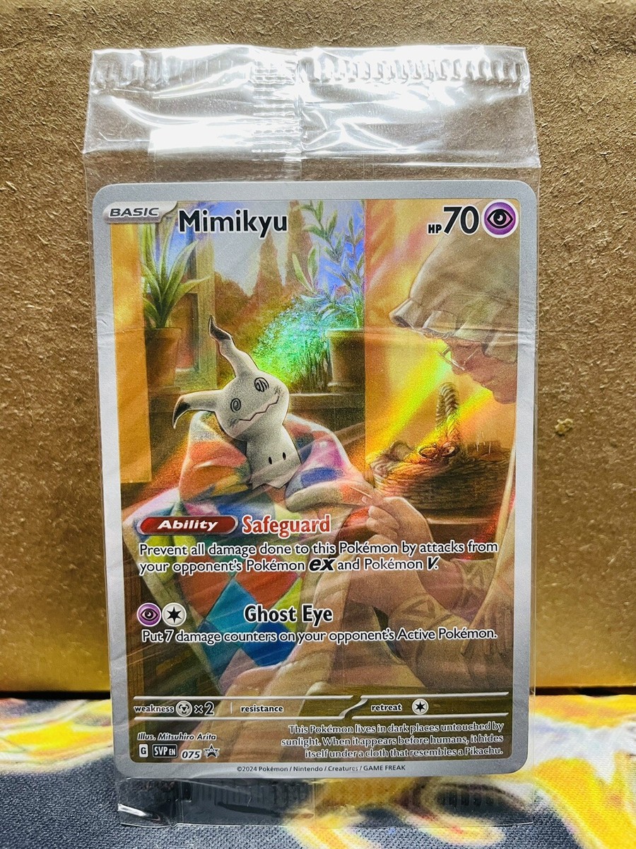 SEALED Pokemon Mimikyu SVP 075 Paldean Fates Full Art Holo Black