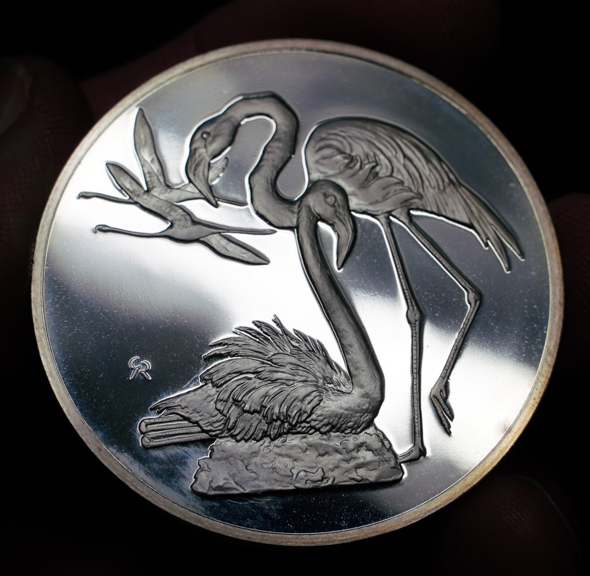 1971 Franklin Mint Great Flamingo #6 925 Sterling Silver art bar