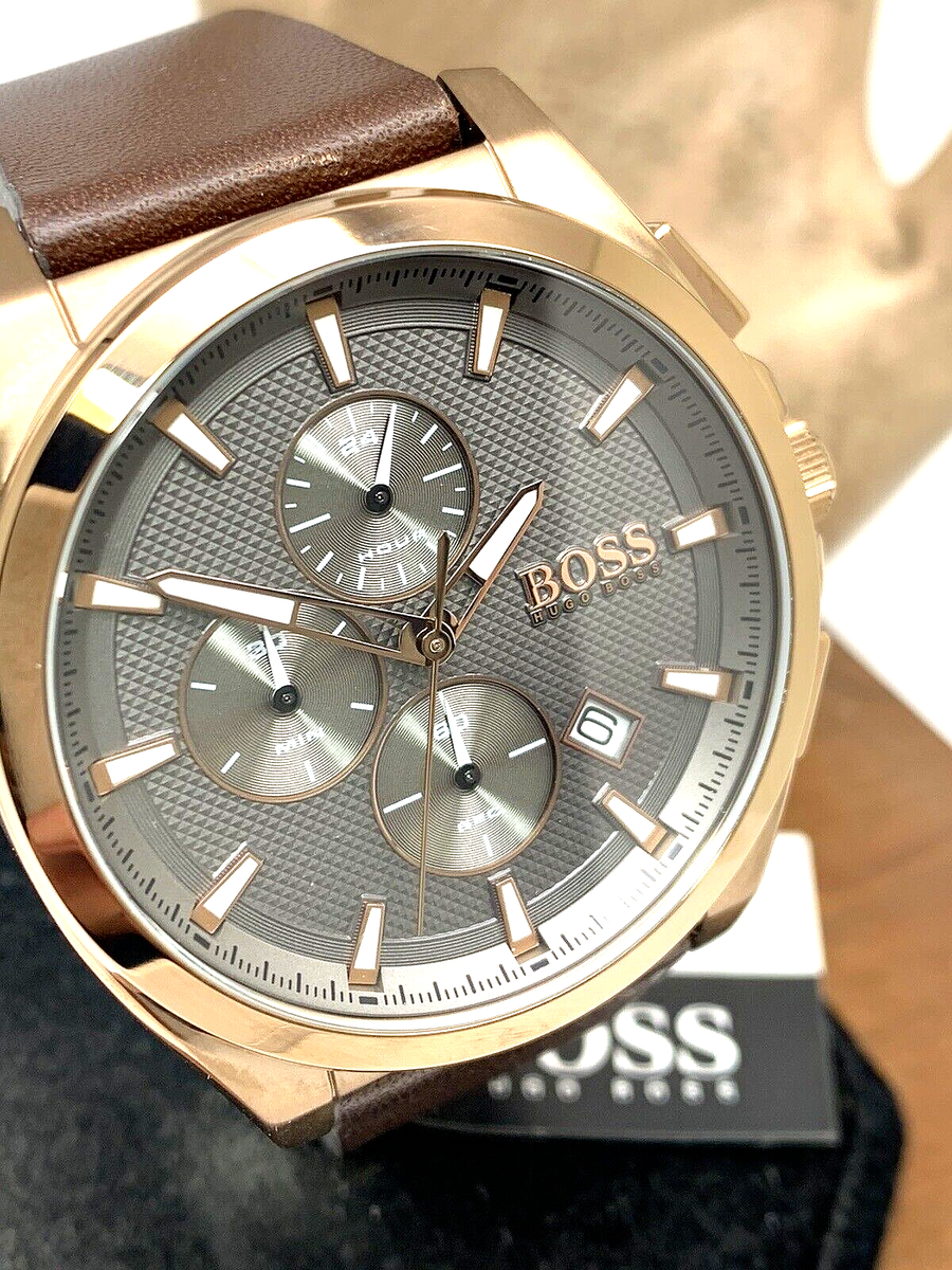 Hugo Boss Men's Watch 1513882 Grandmaster Quartz Brown Dial