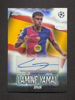 Lamine Yamal 💥⚽ GLOBAL ATTRACTION AUTOGRAPH /99! Topps Chrome