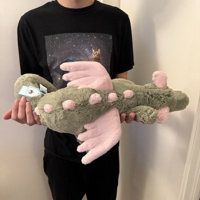 Jellycat Large (19.7 in) Malachy Dragon BNWT - Matcha Green Pink