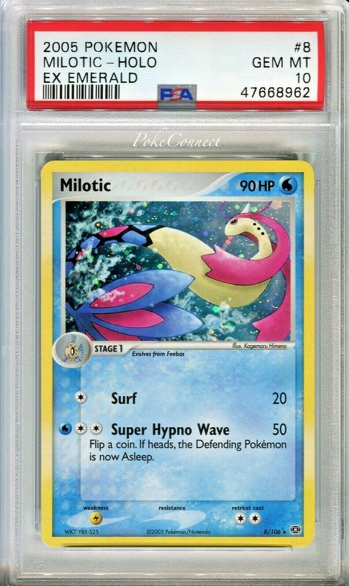 PSA 10 GEM MINT Pokemon MILOTIC Holo Rare 2005 ex Emerald #8/106