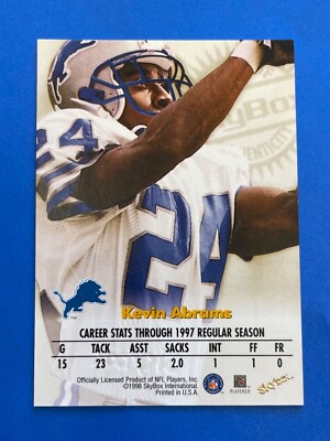1998 SkyBox Premium Autographics Kevin Abrams auto Card Detroit