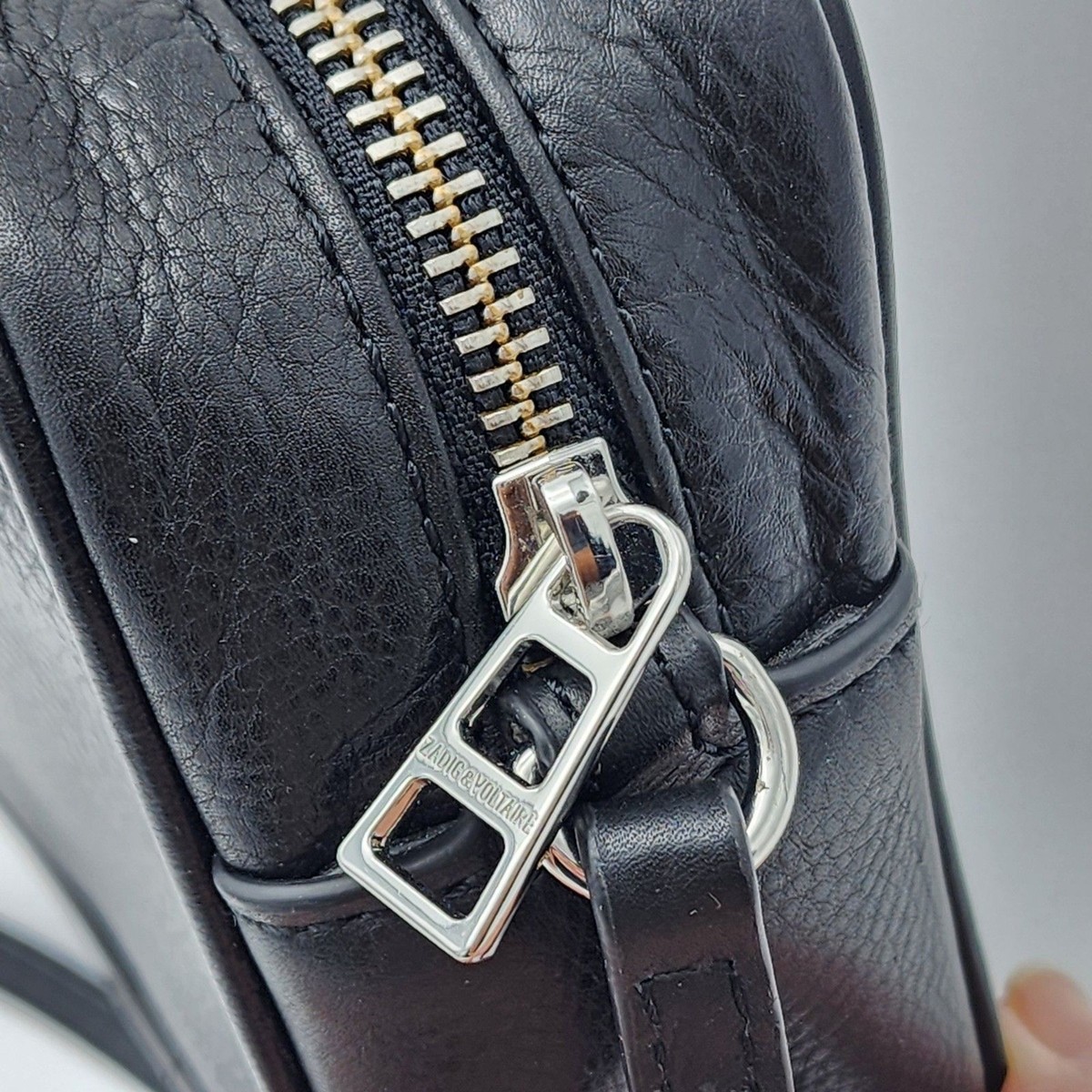 Zadig & Voltaire X-Small Wings Leather Black Camera Crossbody Bag