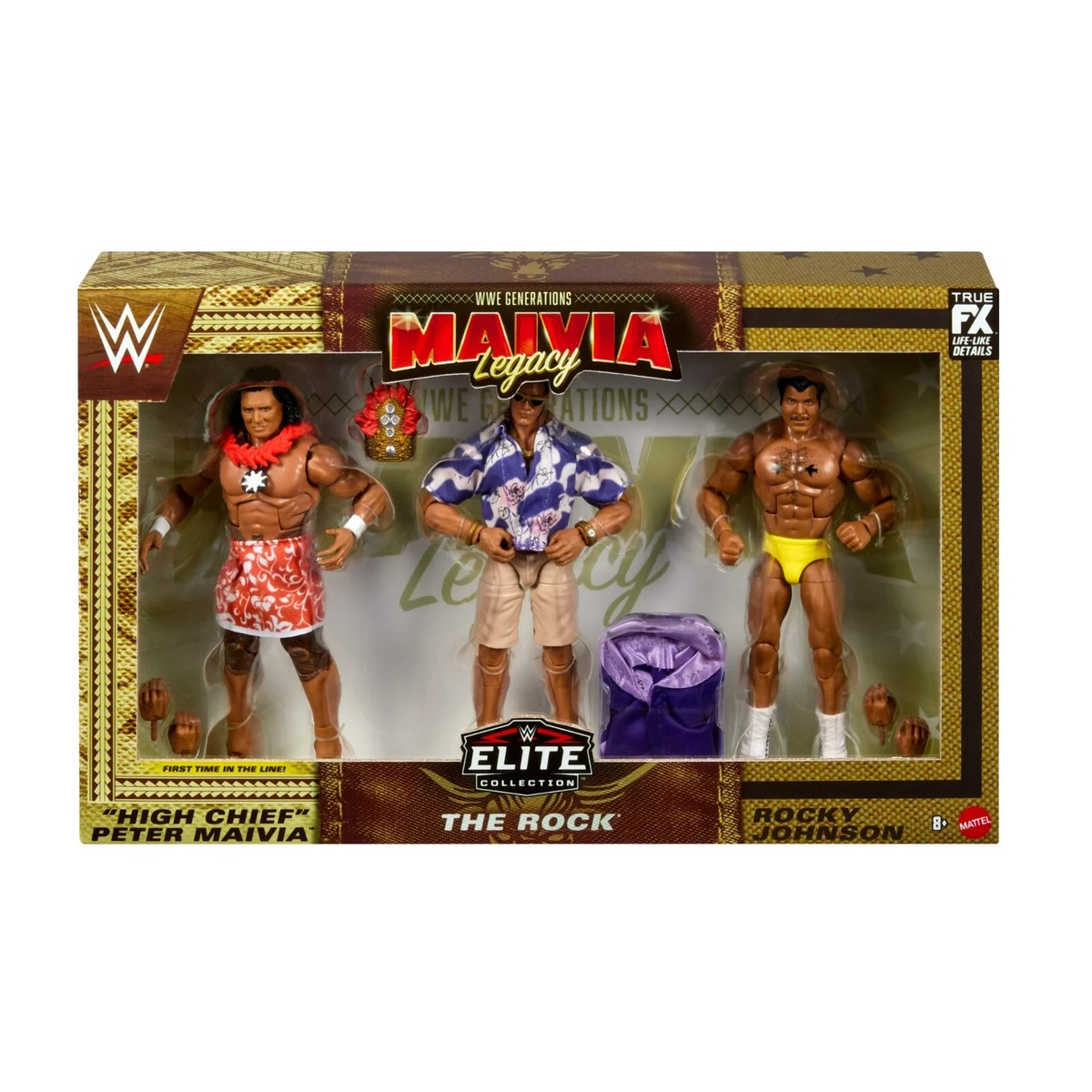 Toy WWE Elite Maivia Legacy 3-Pack The Rock Rocky Johnson Peter
