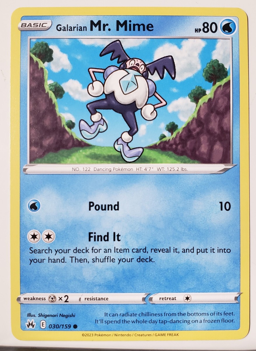 Galarian Mr. Mime 030/159 NM / M Crown Zenith Pokemon Card $2