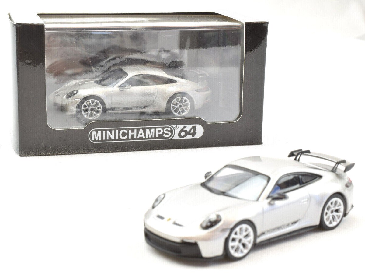 Minichamps 64 GT Silver Porsche 992 911 GT3 1:64 Scale Diecast Car