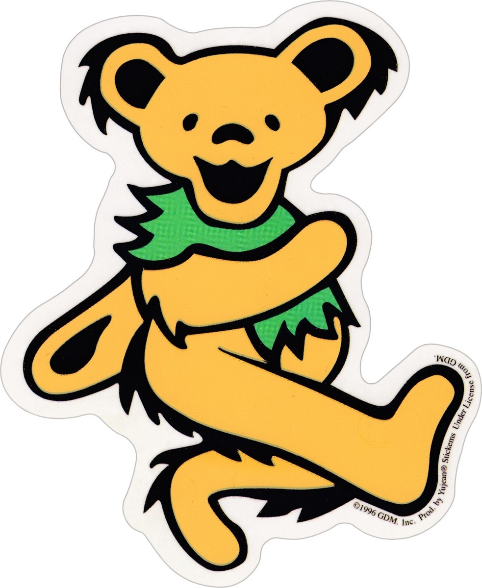12080 Grateful Dead Orange Jerry Bear Green Necklace 5.5