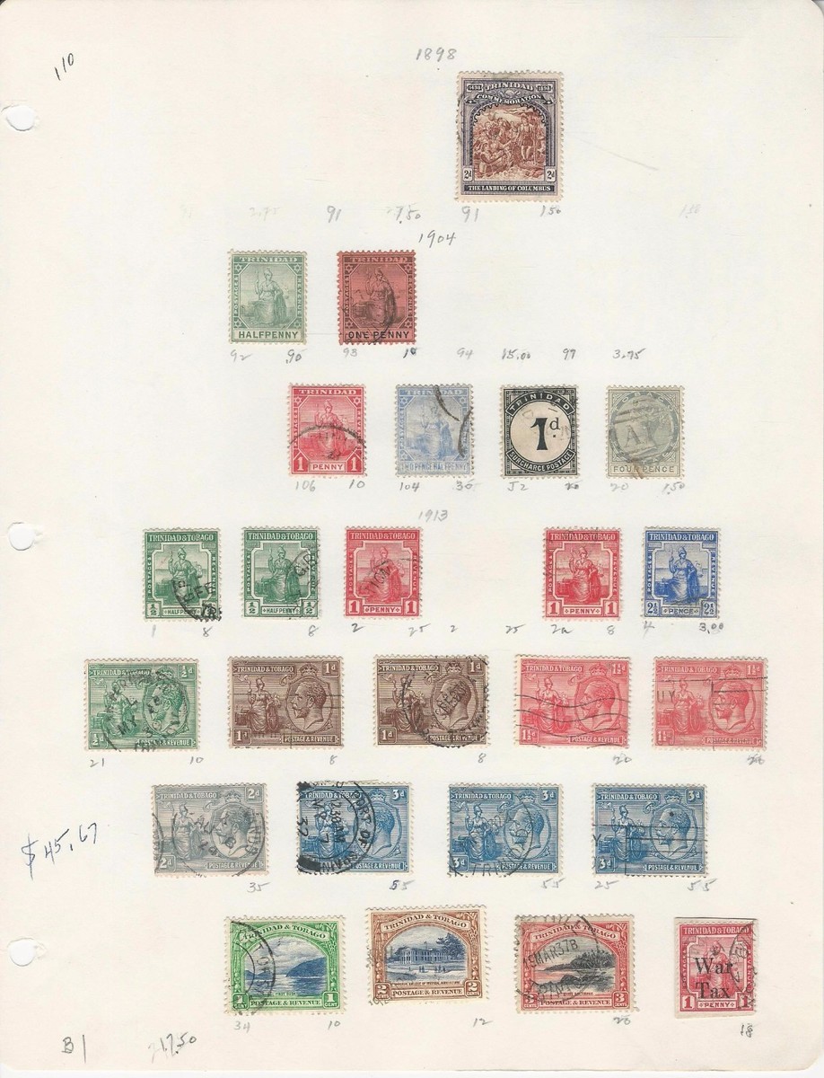 Trinidad & Tobago Collection 1859-1938 on 3 Pages | eBay