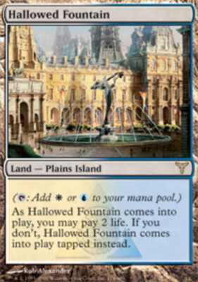 1x] Hallowed Fountain - Foil - Slight Play, FRENCH - Dissension