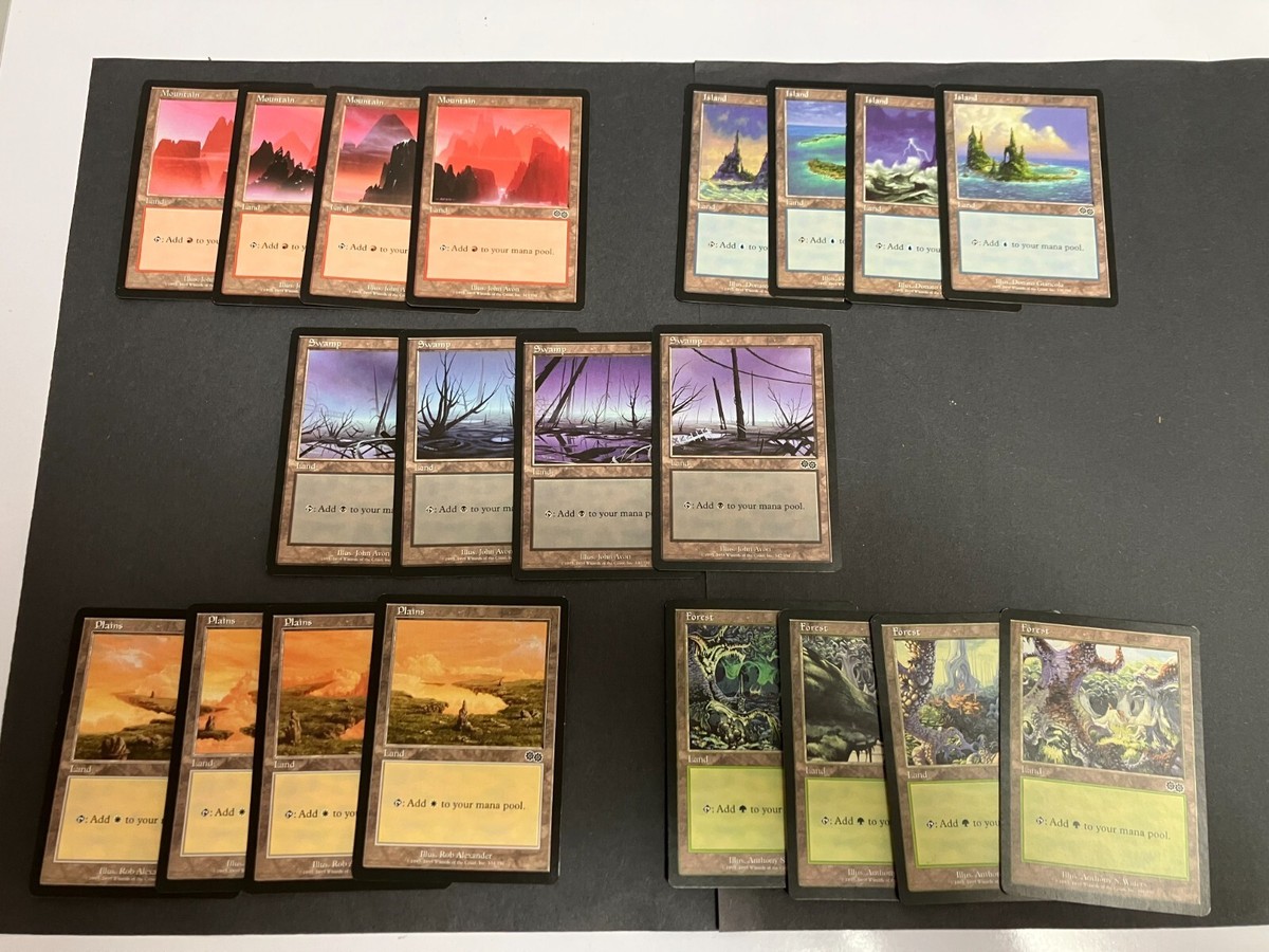 20 Basic Land - URZA S SAGA - 1x of each art - Sets Lots - Magic