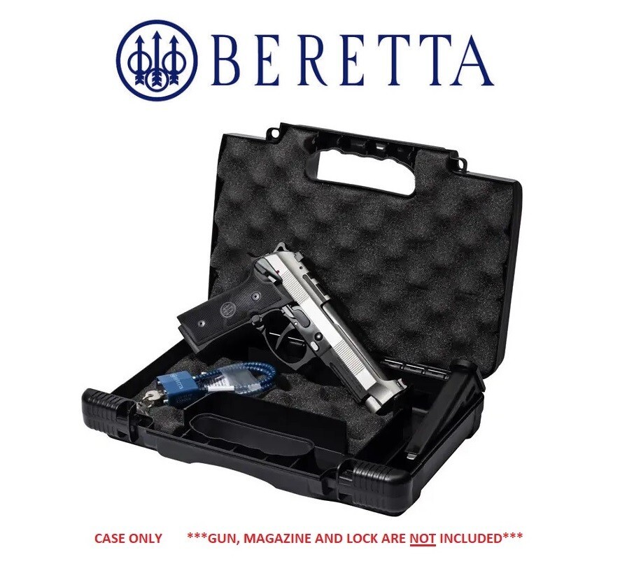 🎆 BERETTA BRAND NEW FACTORY OEM HARD PISTOL GUN CASE LOCK FOAM