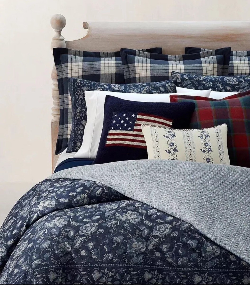 RALPH LAUREN 3pcF/Q COMFORTER SKYE FLORAL BLUE NIP $690 BRAND NEW