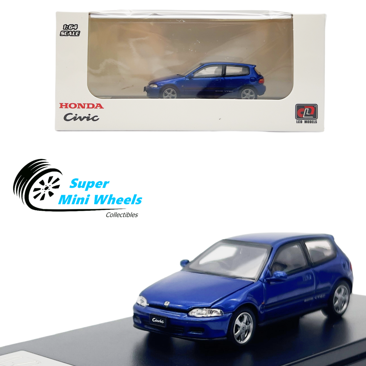 LCD Models 1:64 - Honda Civic EG6 Blue - Diecast Model | eBay