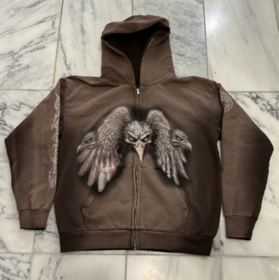 Travis Scott Coachella '25 Birds Zip-Up Hoodie Size L | eBay