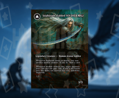 Sephiroth, Fabled SOLDIER / One-Winged Angel - MTG - Alt Art
