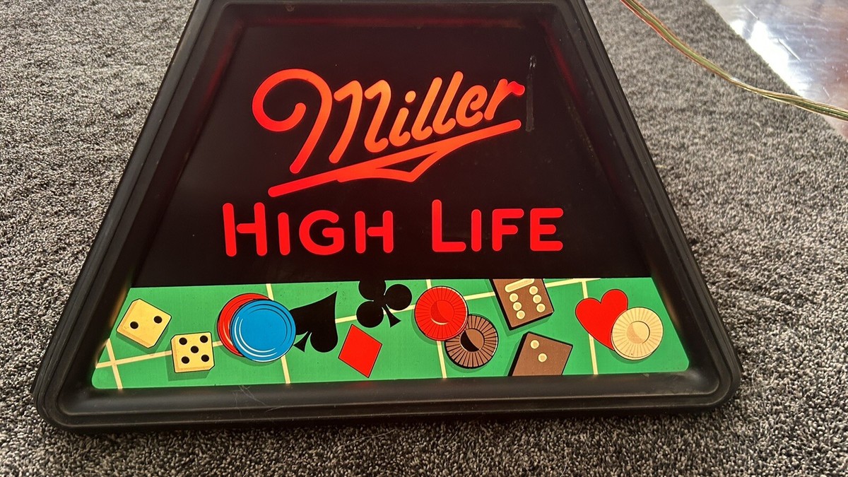 Vintage 1990 Miller High Life Beer Hanging Pool Table Light