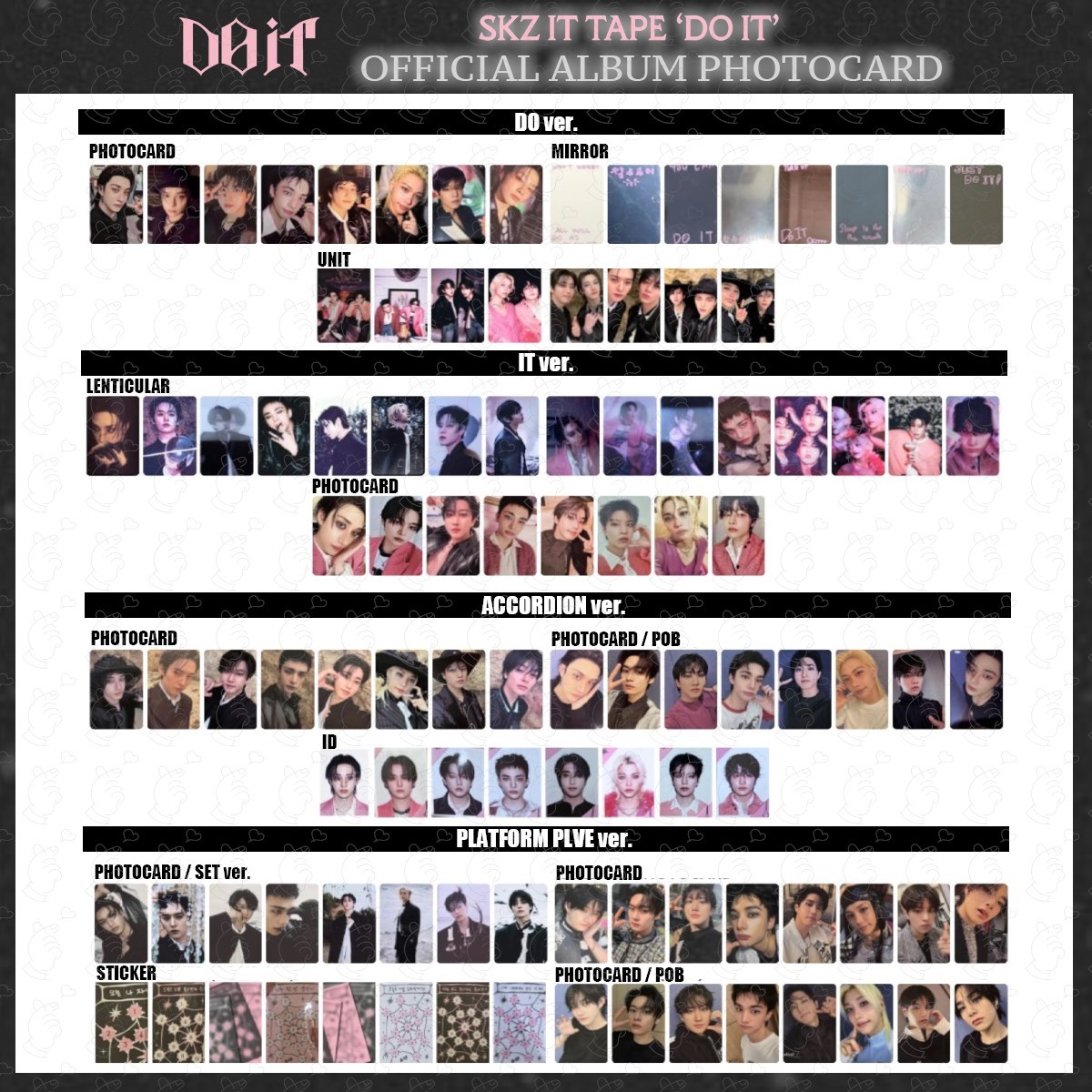 STRAY KIDS SKZ IT TAPE DO IT OFFICIAL ALBUM PHOTOCARD ACCORDION